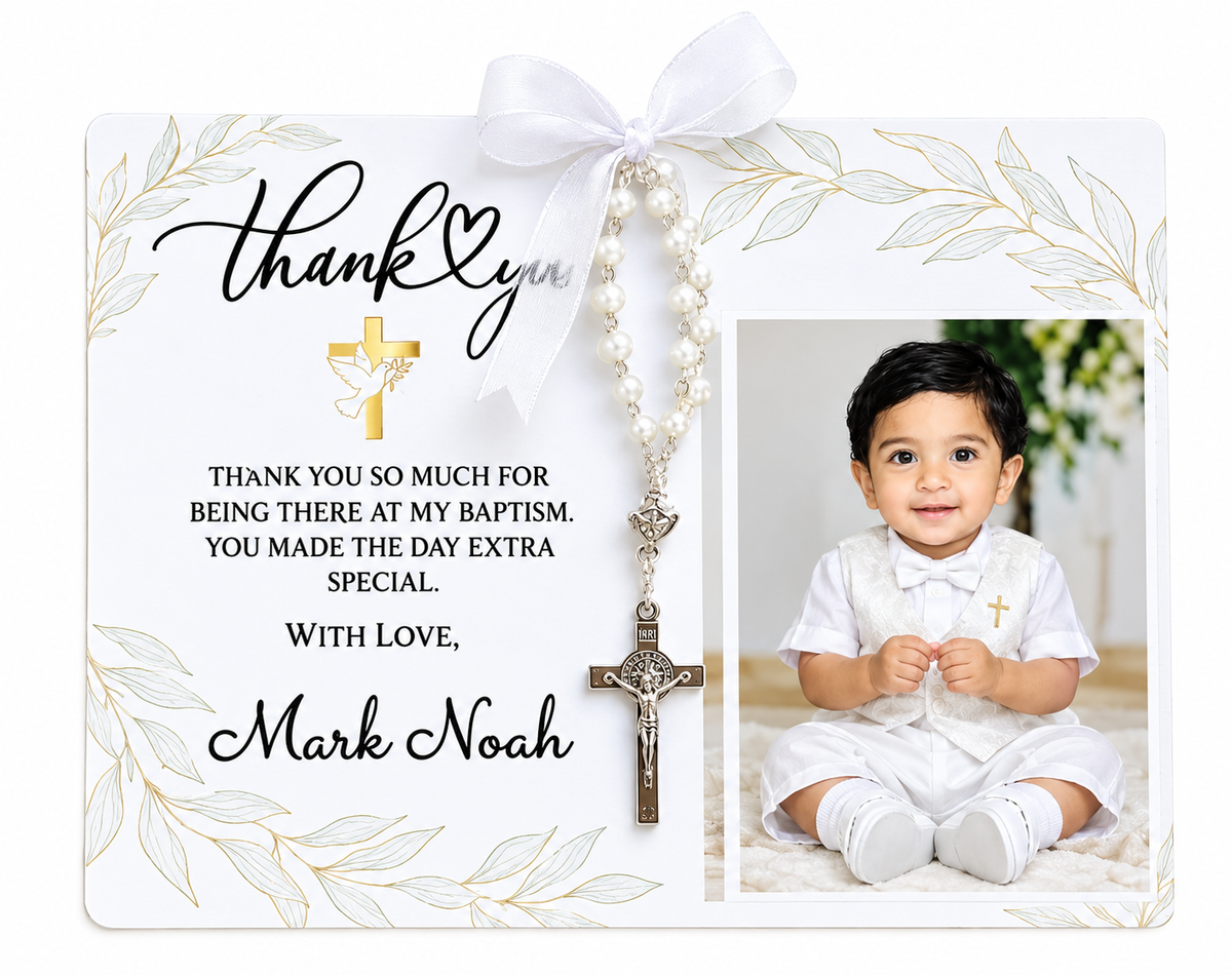 Customized Thankyou Card with Rosary