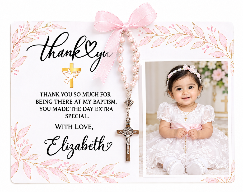 Customized Thankyou Card with Rosary