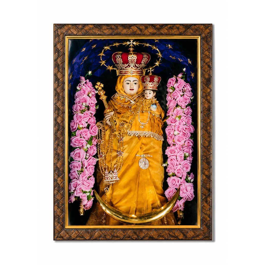 Velankanni Mary Framed Religious Wall Art – 32 × 42 CM