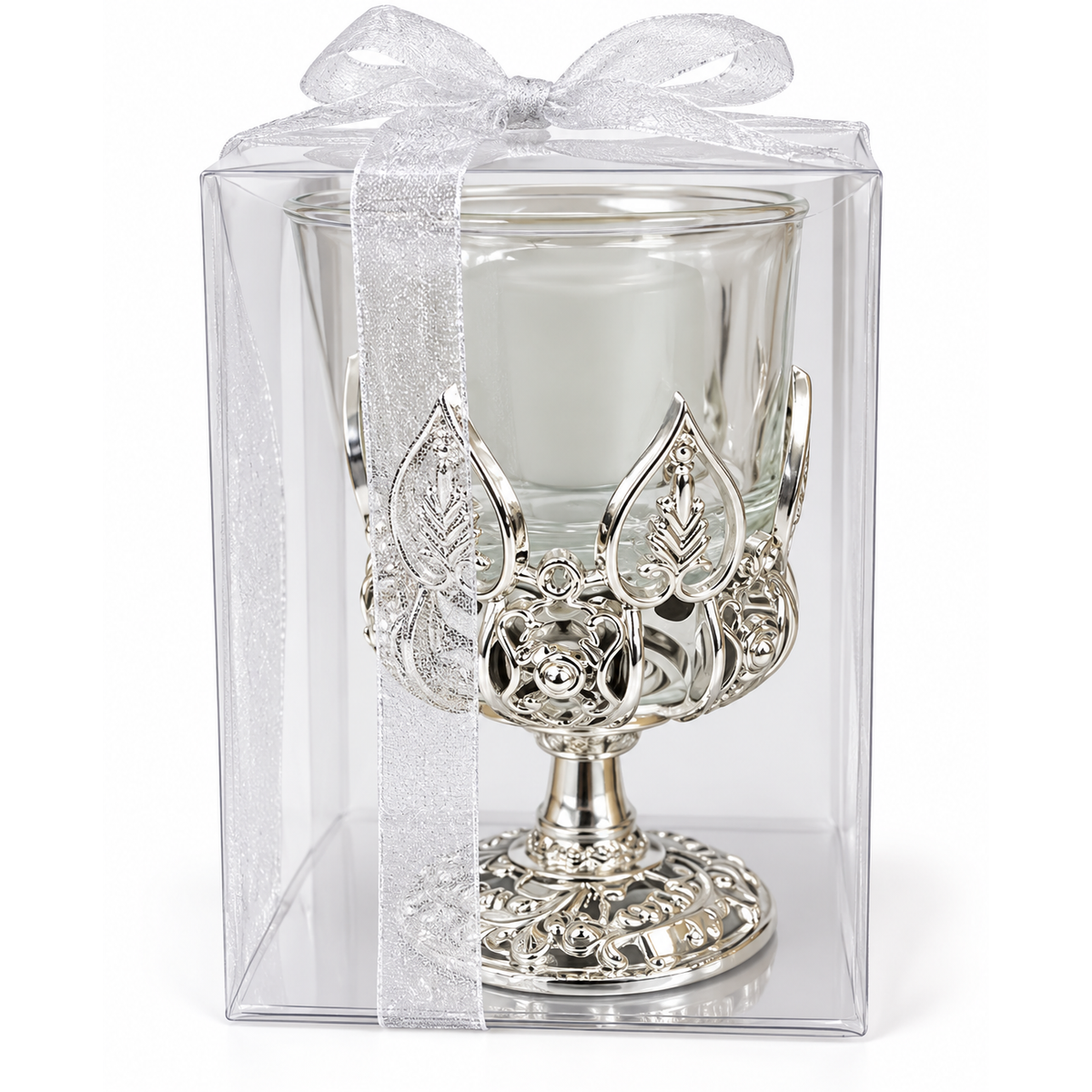 Elegant Candle Holder-Silver Colour