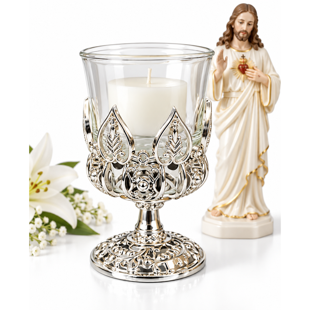 Elegant Candle Holder-Silver Colour
