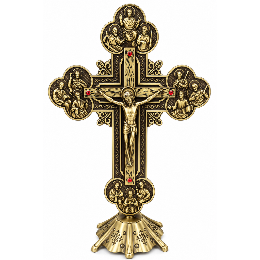 Ancient Bronze Crucifix – 12 × 30 cm, 200g, with Gift Box