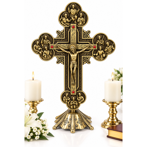 Ancient Bronze Crucifix – 12 × 30 cm, 200g, with Gift Box
